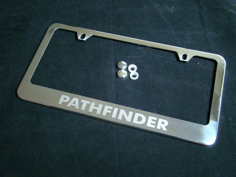 Nissan  pathfinder  license plate frame stainless steel chrome