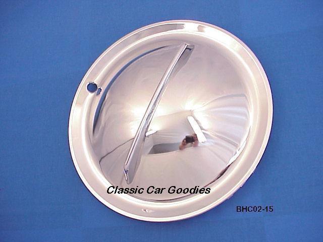 Hub cap (1) flipper 15" single bar chrome steel classic