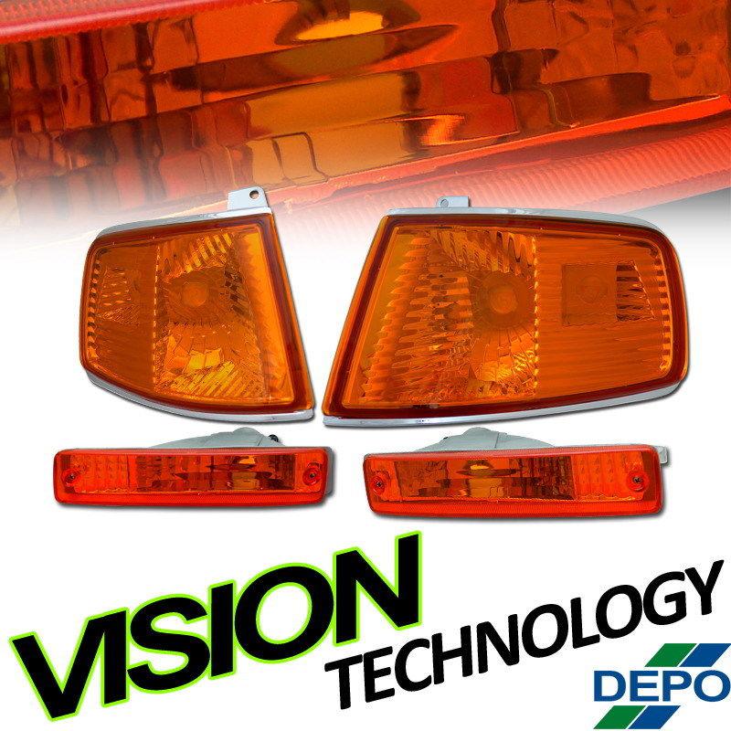 Depo 90-91 crx jdm amber front bumper+corner turn signal/parking lights lamps