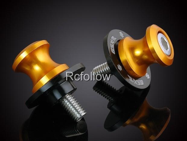 Us ship 2 x 8mm cnc motorcycle swingarm sliders spools for suzuki hayabusa gold