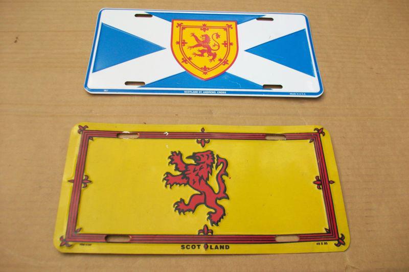 2 scotland license plates one scotland the other st andrews cross