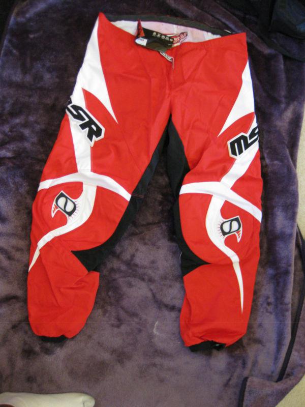 Msr axxis motocross mens offroad atv pants white red and black 42 new