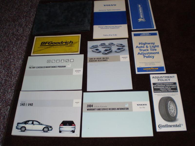 2004 volvo s40/v40 complete car owners manual books guide case all models