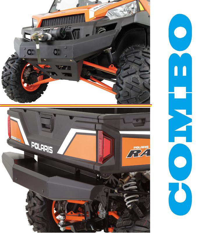 Polaris ranger 900 xp front bumper / brush guard & rear bumper combo (black) new