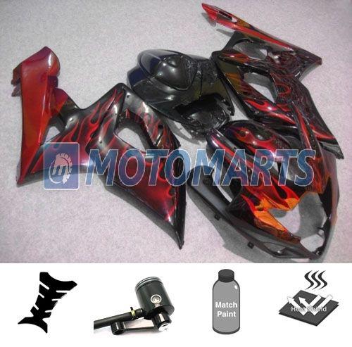 Bundle inj fairing with brake fluid reservoir for suzuki gsx r 1000 k5 05 06 eaa