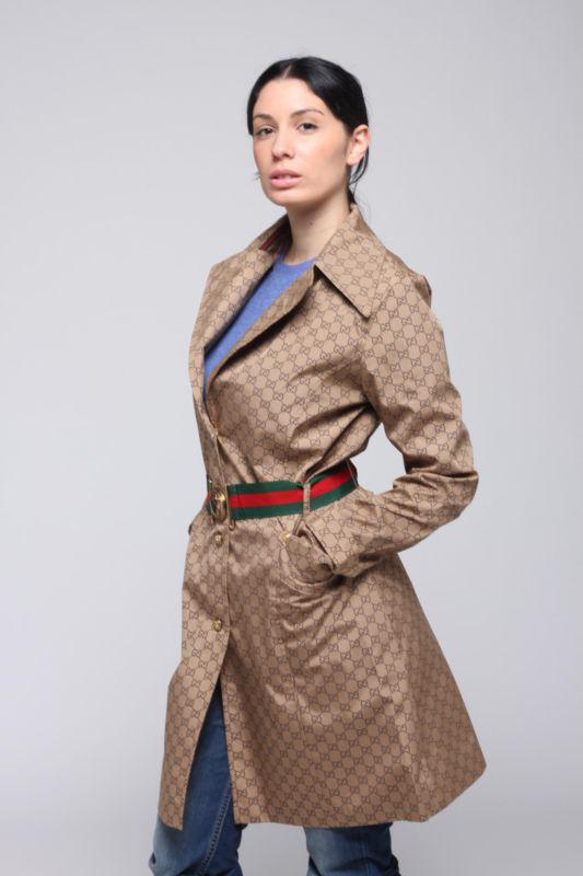 Womens brown long gucci ladies jacket size medium (usa size 8)