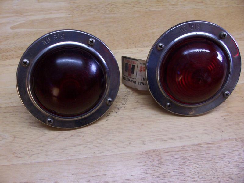 Amazing find!  pair nos ih, international, light assemblies, kd 519, glass, red.