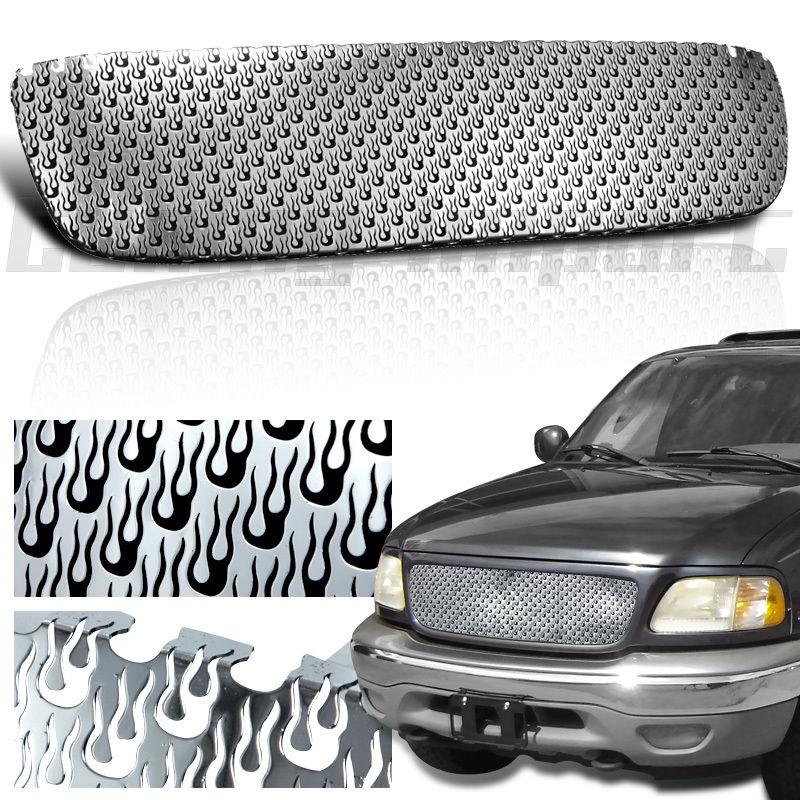 Euro ford f150 expedition fire pattern chrome front grille insert metal piece