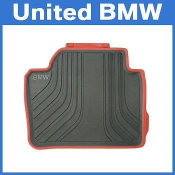 Bmw 3 series rear rubber floor mats 320 328 335 sedan & wagon 2012+ black/red