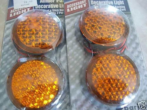 ~4~ amber 1-3/4" 12 volt decorative round lights ~new~