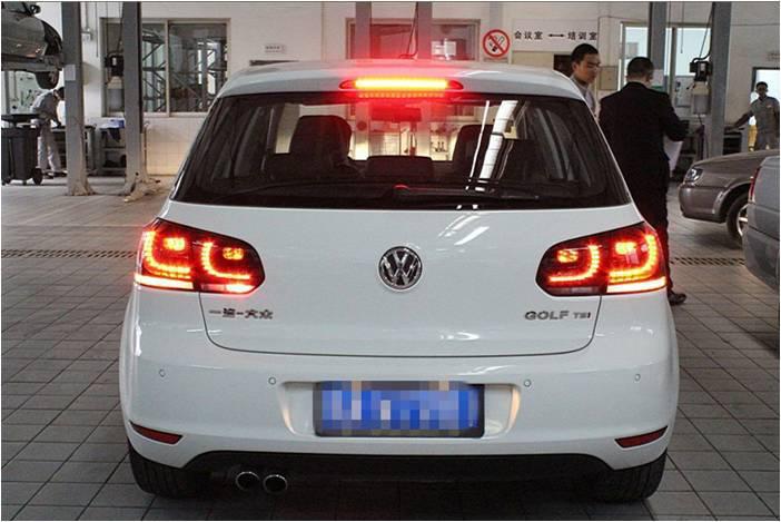 Set of smoky grey led integrate tail lights lamp fit for vw golf mk6 gti