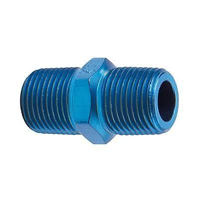 Fragola 491103 fitting coupler straight male 3/8" npt to male 3/8" npt blue ea