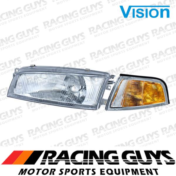 Driver lt head light clear lense corner signal 97-02 mitsubishi mirage 4dr sedan