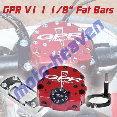 Gpr v1 steering damper kawasaki kx125 2005 1 1/8" fat bars 4001-0009 red