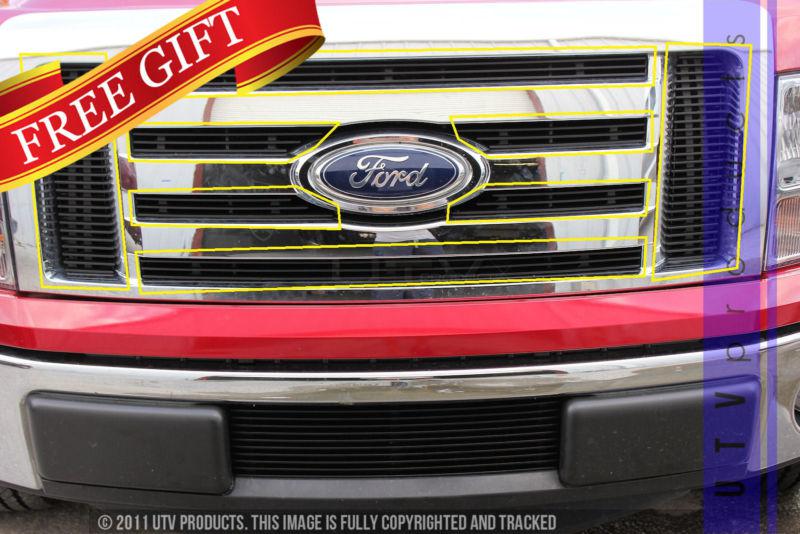 2009 - 2012 ford f-150 upper 8pc black upper billet grille fx2 fx4 stx xlt xl 