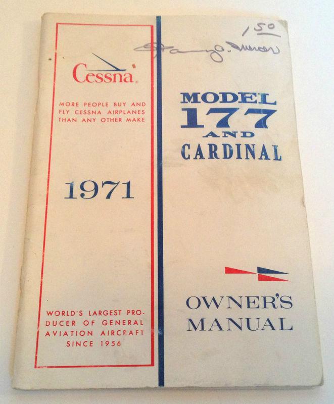 1971 cessna model 177 & cardinal owner's manual 