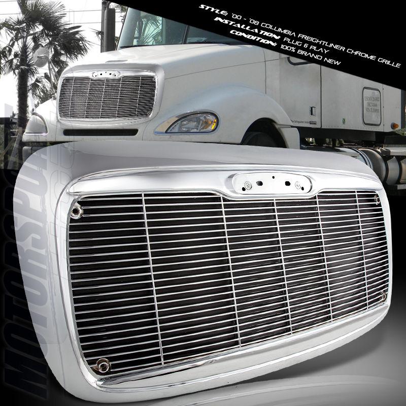 00-08 freightliner columbia chrome billet style front grille grill kit new