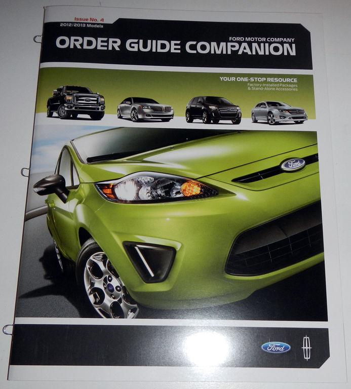 2012/2013 models ford order guide companion 4 brochure ft mustang super duty +