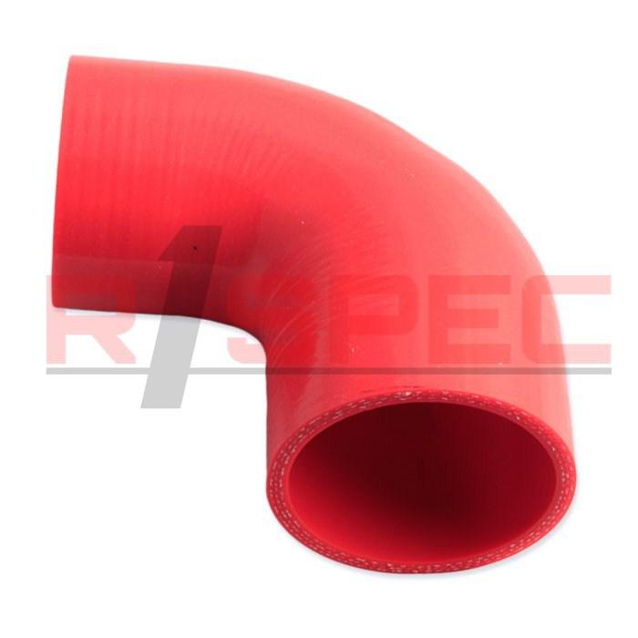 Universal red 2.5'' to 2.75'' 3-ply 90 degree reducer silicone hose coupler rd