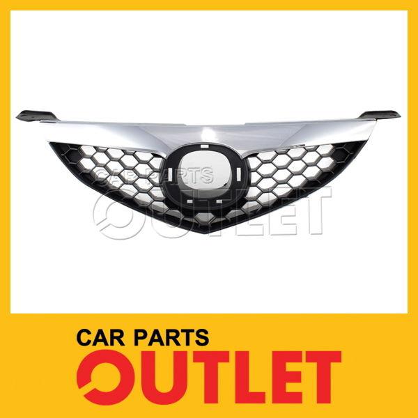 2007-2009 mazda 3 i/s sedan grille black mesh frame standard type w/chrome mldg