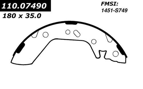 Centric 111.07490 brake pad or shoe, rear-new brake shoe-preferred