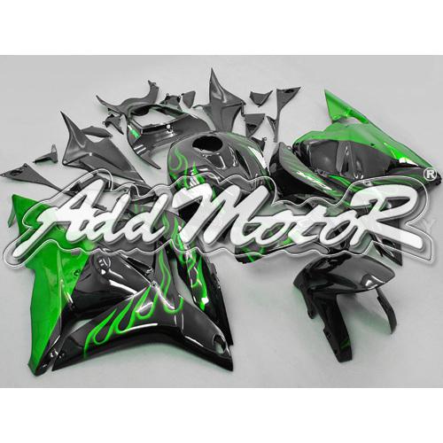 Injection molded fit cbr600rr 2009 2010 2011 2012 green flames fairing 69n07