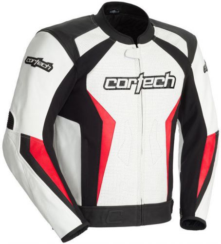 Cortech latigo 2.0 leather jacket white/black/red