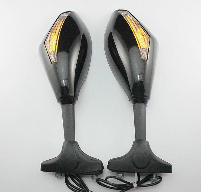 Black led turn signals mirrors for yamaha fz1 fz6 fzr600 yzf600 yzf r1 r6 r6s