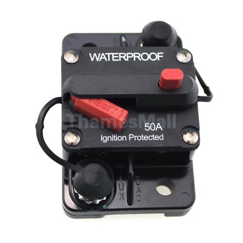 50a 50 amp manual reset circuit breaker 4 or 8 awg 12v car truck 24 volt