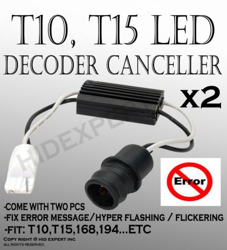 Icbeamer t10 168 2825 led 2pc wiring adapter load resistor decoder #1d kp4145