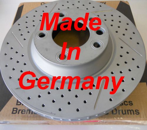 Fits cayenne drilled slotted brake rotors f+r set made in germany 350mm 330mm