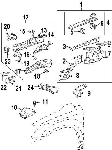 Lexus 571130e010 genuine oem factory original rail extn