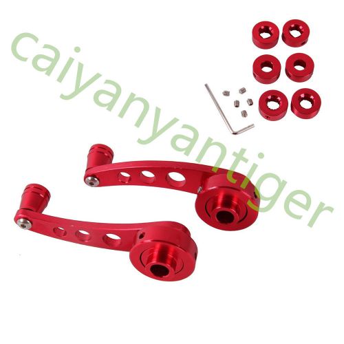 2 pcs 120*38mm red parts aluminum car suv windows doors winders crank handles