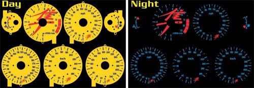 Suzuki hayabusa yellow face glow gauges universal mph kmh busa gixxer custom