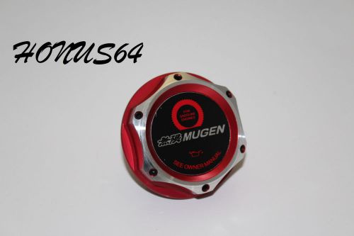 Jdm honda/acura mugen red aluminum engine oil cap fits civic accord s2000 si rsx