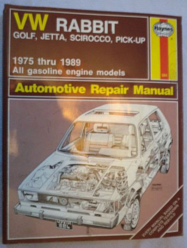 Good condition haynes repair #884 vw rabbit golf jetta scirocco pick up 1974-89