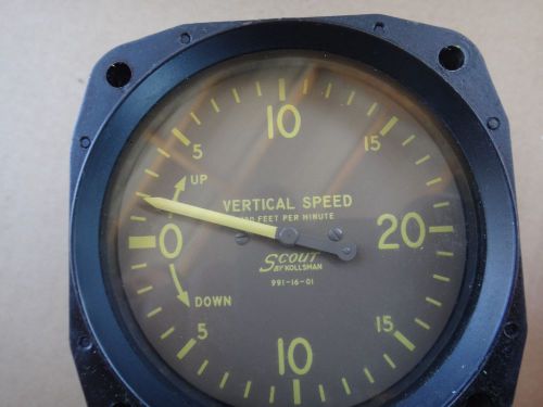 Vintage kollsman scout vertical speed indicator cessna piper beach