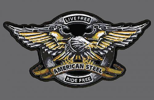 Iron eagle live free embroidered 11 inch biker back patch