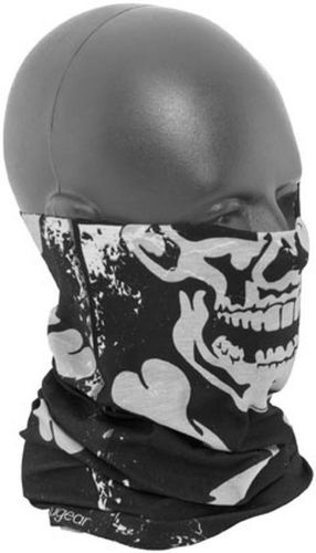 New zan cold weather motley adult polyester tube, skull/black/white, osfm