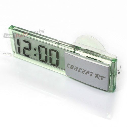 Clear digital display clock for car-truck-bike-scooter interior dash windshield