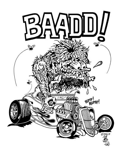 Baadd! weirdo retro hot rod t-shirt - 3xl - new with reduced price!