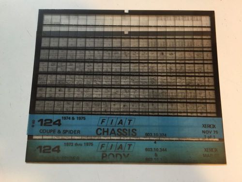 Oem fiat 124 spider &amp; coupe 1974-1975 dealer parts manual microfiche set