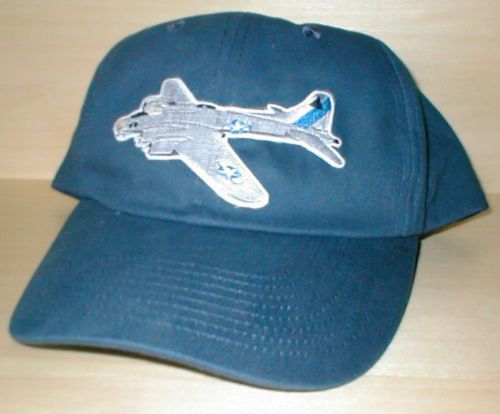 B17 bomber airplane aircraft aviation hat with emblem low profile style navy