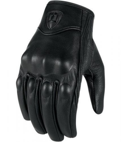 Black riding #112 street road leather motorcycle gloves size xl