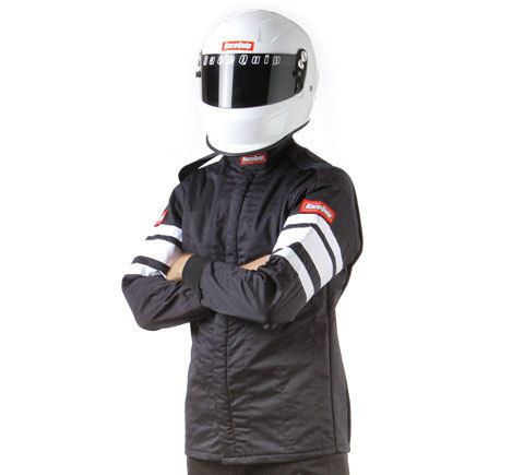 Racequip/safequip black/white stripe 3xl 121 series driving jacket p/n 121008