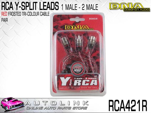 Dna y-split 1 male to 2 female rca - red (22cm long) 2 per pack ( rca421r )