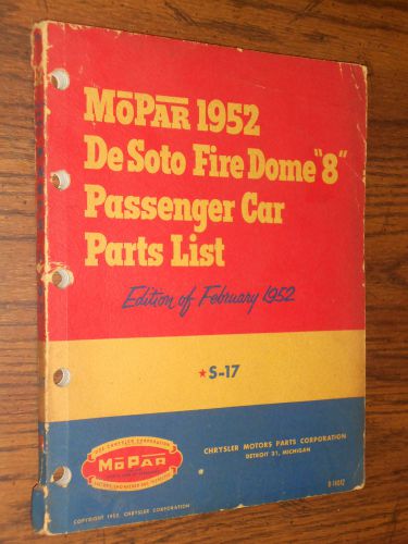 1952 desoto parts catalog original de soto book