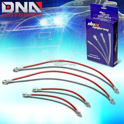 For 91-95 toyota mr2 turbo w20 red stainless steel hose braided brake line