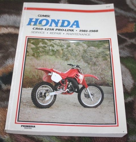 Clymer honda cr60-125r pro-link 1981-1988 motorcycle repair service maintenance