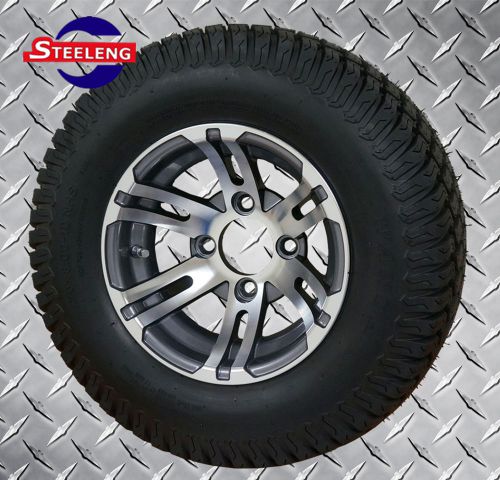 Golf cart 10&#034;x7&#039;&#039; gunmetal bulldog wheels and 20&#034; street/turf tires (set of 4)